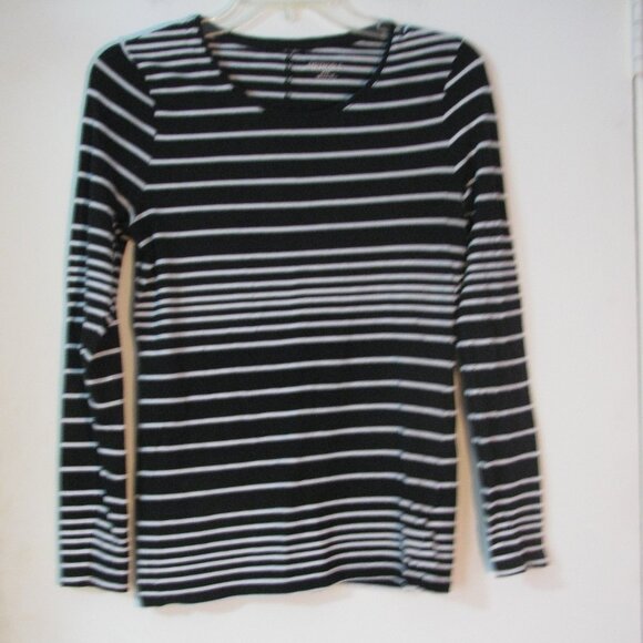 Haut Femme Merona En Coton 100% - Taille M - Manches Longues - Couleur Seabreeze (Bleu/Vert) - Occasion Très Bon État